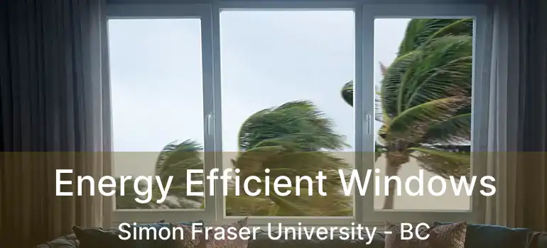  Energy Efficient Windows Simon Fraser University - BC