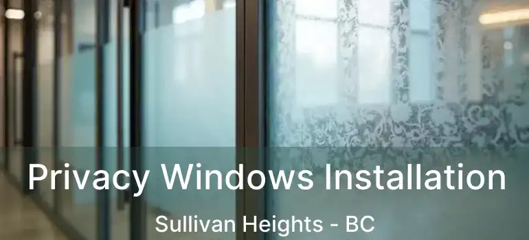  Privacy Windows Installation Sullivan Heights - BC