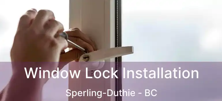  Window Lock Installation Sperling-Duthie - BC