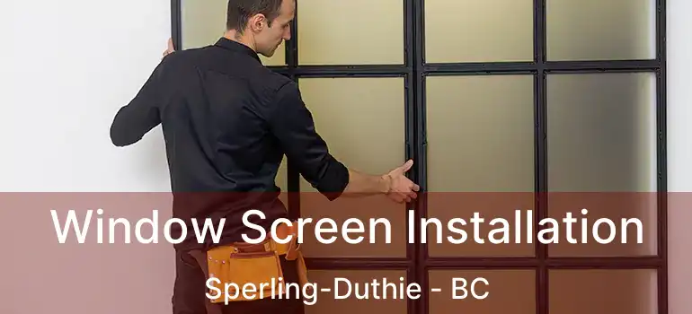  Window Screen Installation Sperling-Duthie - BC